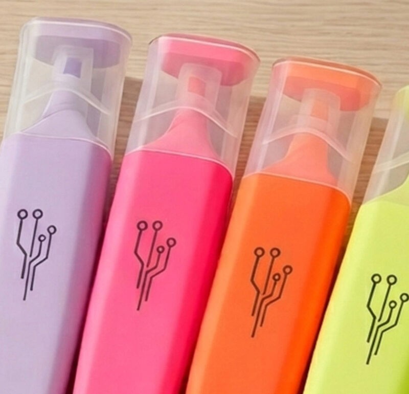 Dex Collection custom promotional highlighters with branded logo supplied by Finer Embroidery Albury Wodonga