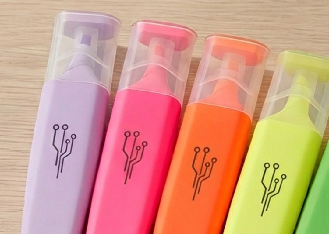 Dex Collection custom promotional highlighters with branded logo supplied by Finer Embroidery Albury Wodonga